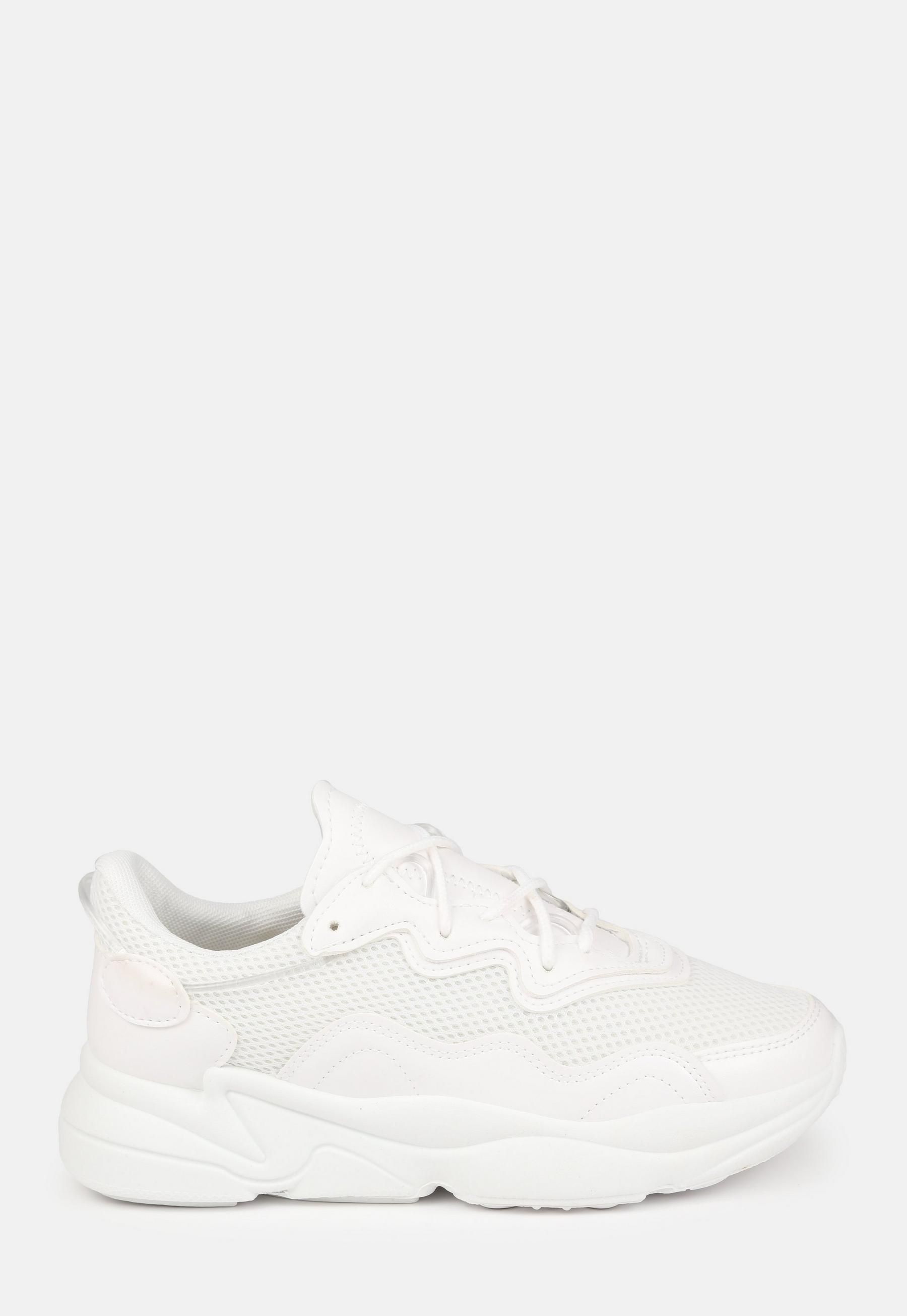 White Wave Chunky Sole Sneakers | Missguided (US & CA)
