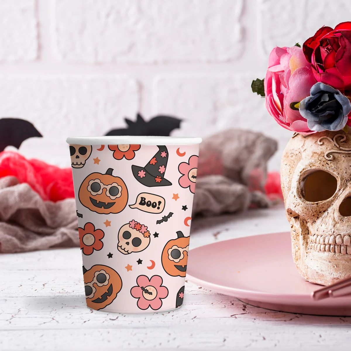 Groovy Halloween Icon Paper Cups | Ellie and Piper