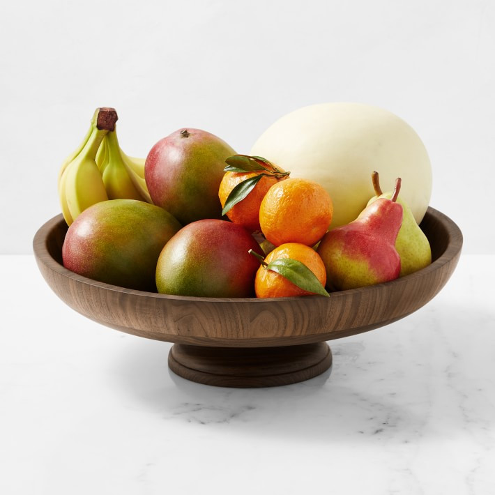 Williams Sonoma Walnut Pedestal Fruit Bowl | Williams-Sonoma