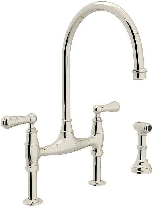 Rohl U.4719L-PN-2 Perrin and Rowe Bridge Style Kitchen Faucet with Sidespray, Polished Nickel | Amazon (US)