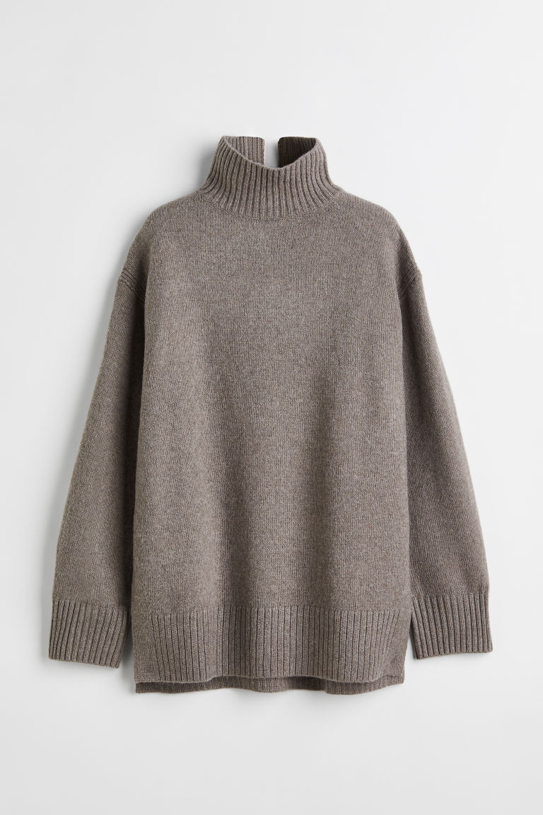 H & M - Oversized Turtleneck Sweater - Gray | H&M (US + CA)