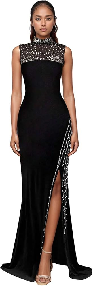 Nagfar Women Rhinestone and Sequin Birthday Party Sexy Club Night Out Holiday New Years Formal Dr... | Amazon (US)