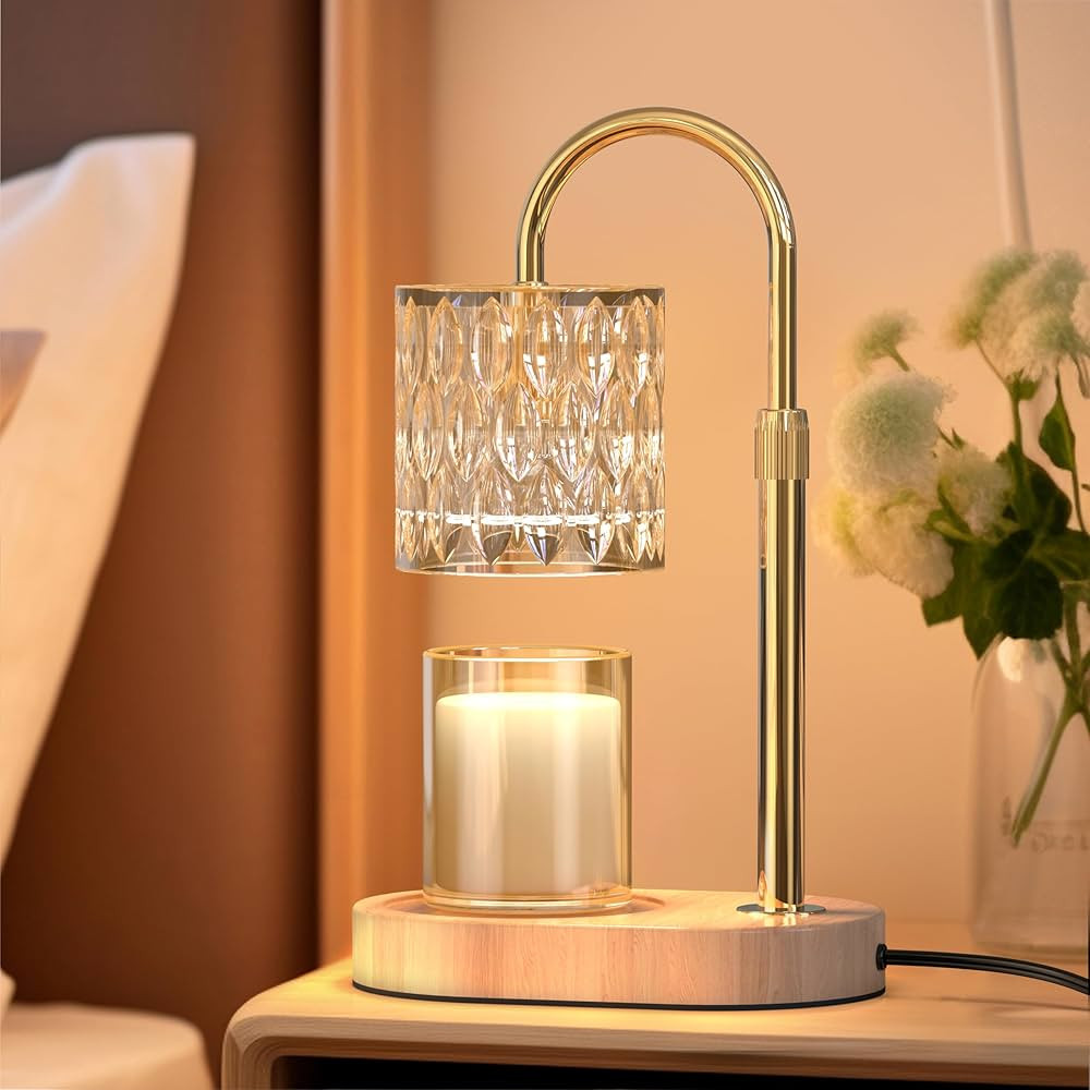 Candle Warmer Lamp with Timer and Adjustable Height, Vintage Home Bedroom Decor, Gifts for Mother... | Amazon (US)