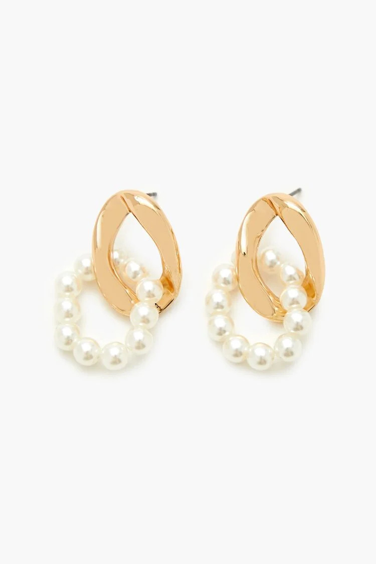 Faux Pearl Chain Drop Earrings | Forever 21