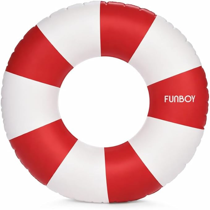 Amazon.com: FUNBOY Vintage Red Stripe Inflatable Kids Pool Float Tube 34" | Pool Floats for Kids ... | Amazon (US)