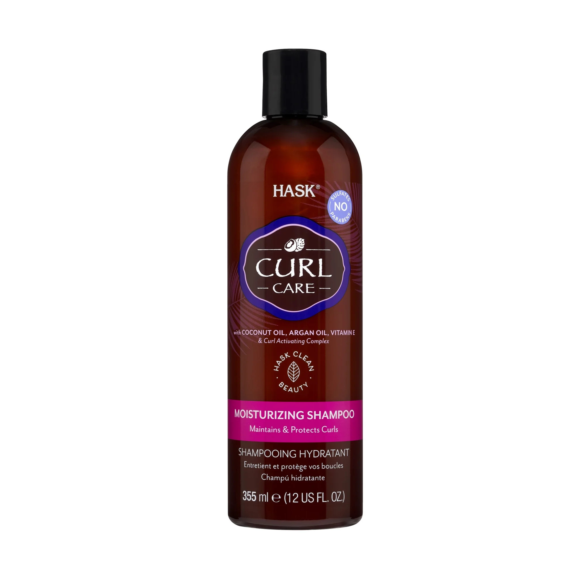 HASK Curl Care Moisturizing Shampoo with Coconut Oil, Argan Oil & Vitamin E, 12oz | Walmart (US)