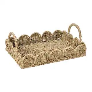 Household Essentials 14" Seagrass Tray with Scalloped Edge | Michaels Stores