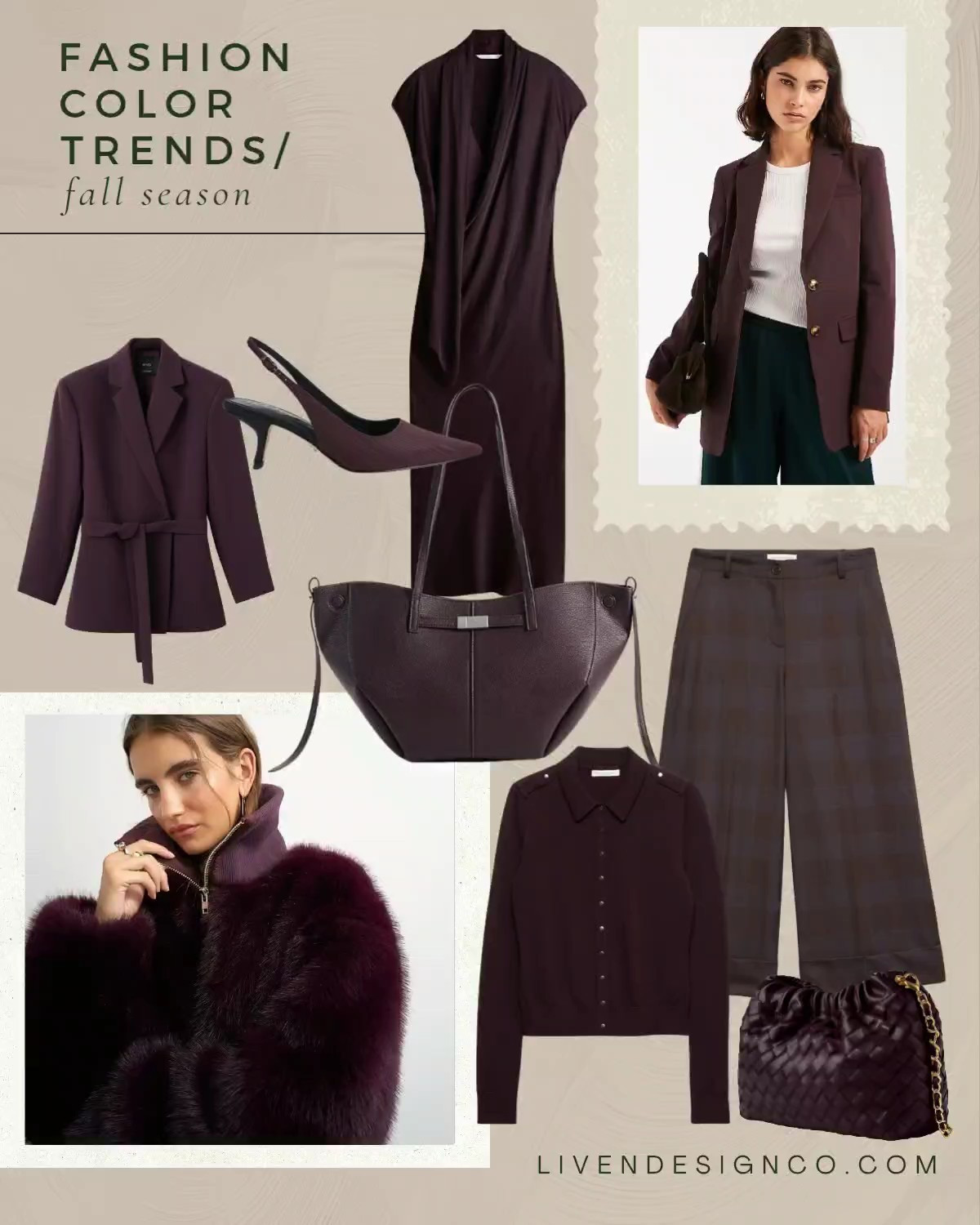 Fall fashion. Dark purple. Plum. Eggplant. Aubergine. Color trends. Faux fur hacket. Purple sweater. Purple dress. Purple blazer. Plaid pants. Purple heels

#LTKSaleAlert #LTKSeasonal