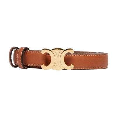 Medium Triomphe belt in natural calfskin with Triomphe embossed - CELINE | 24S US