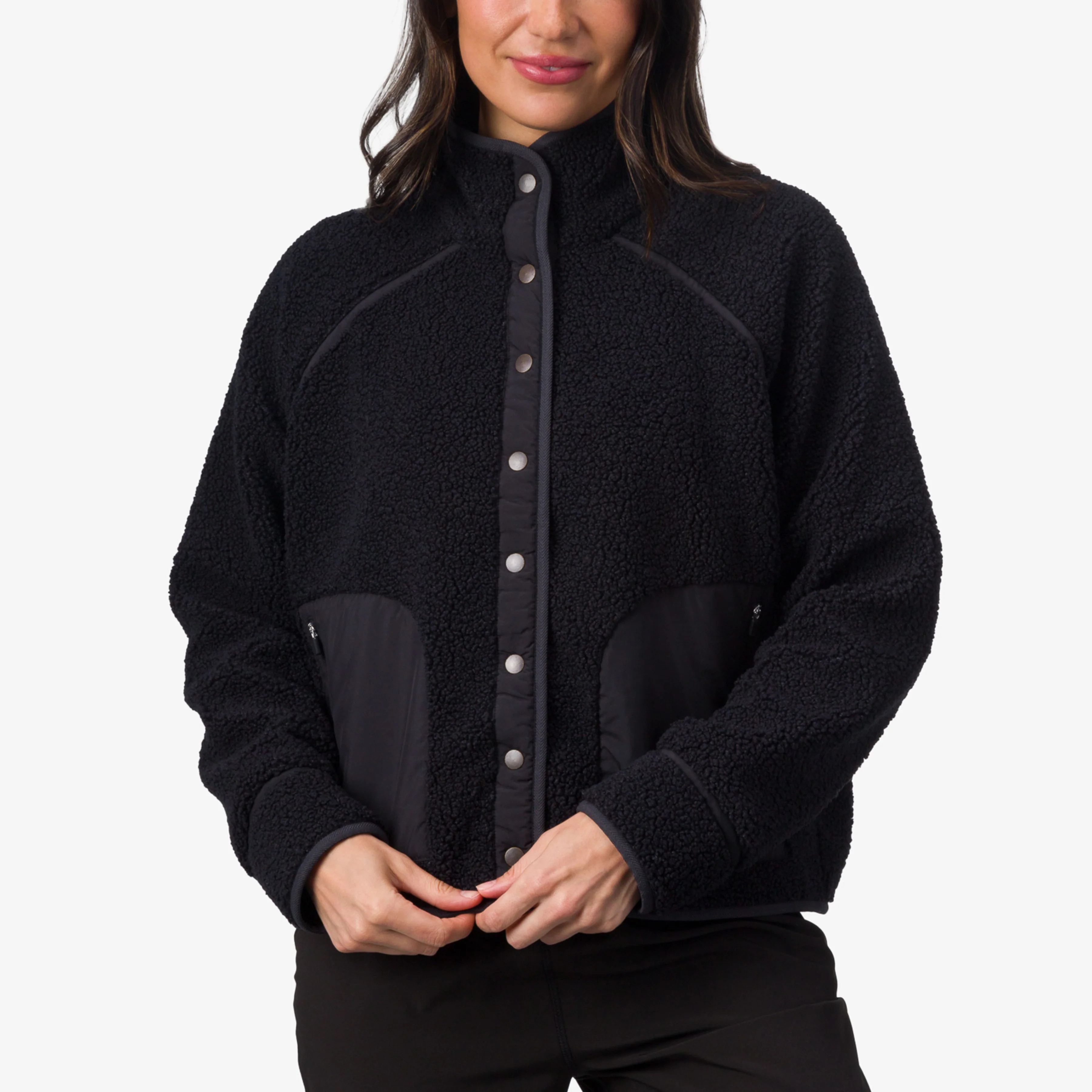 Women's Suzie Sherpa Jacket in Caviar | REEF® | Reef