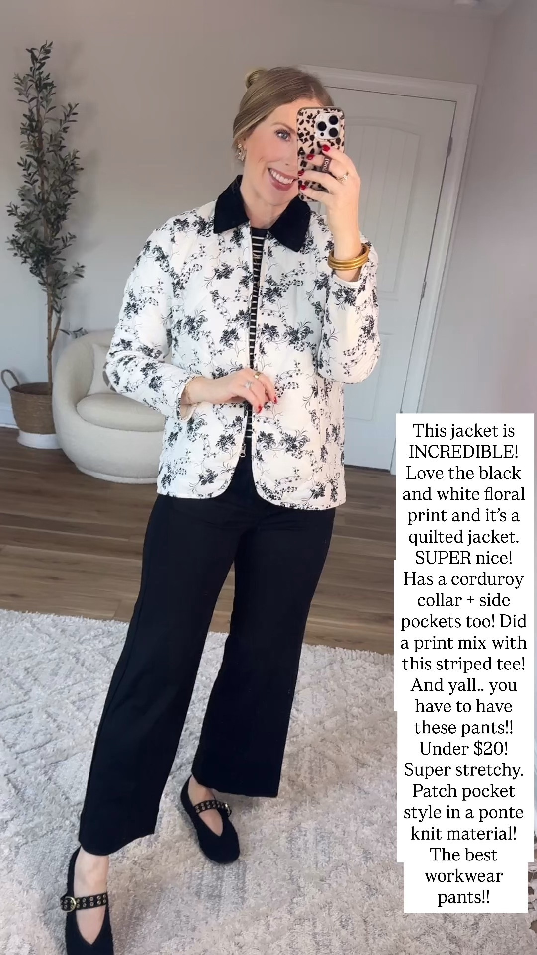 Walmart outfit, quilted jacket, print mix, Walmart workwear 

#LTKFindsUnder50 #LTKootd