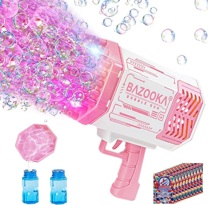 Bubble Gun, Bazooka Bubble Machine Gun, Bubble Blaster Gun with Bubble Solution, 69 Holes Bubble ... | Amazon (US)
