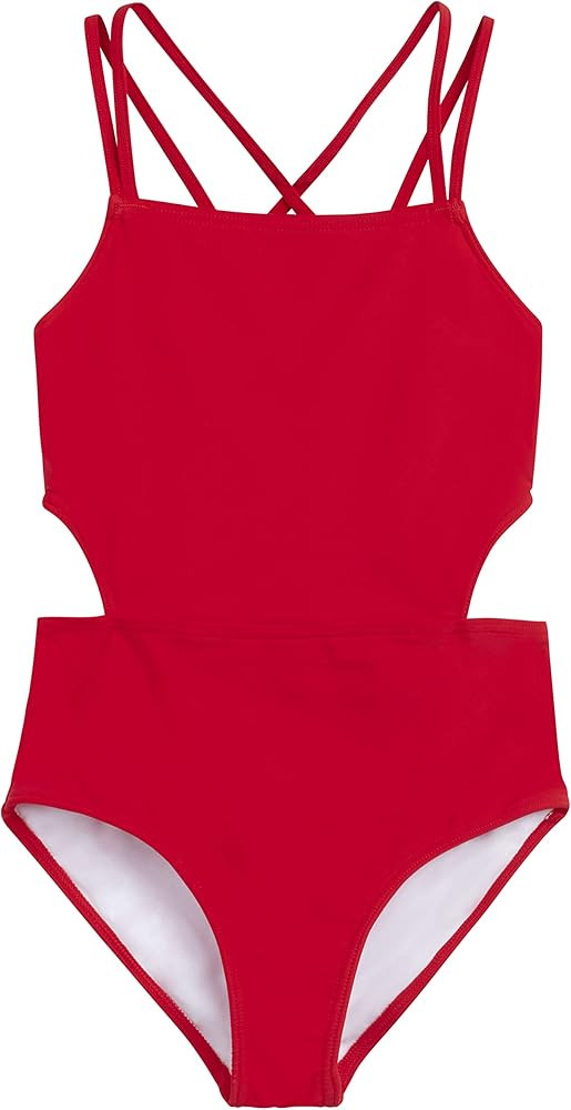 Kanu Surf Girls' Beach Girl Sport Cut-Out One Piece Swimsuit | Amazon (US)
