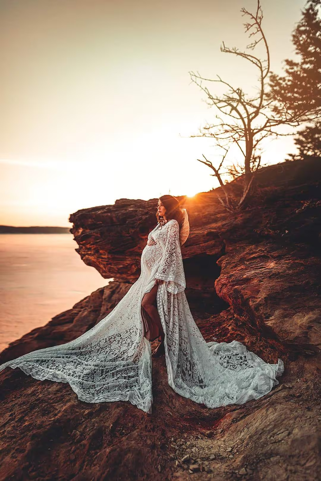 Ivory Lace Boho Dress/flutter Dress/maternity Boho Dress/maternity Dress/maternity Photo Shoot Dr... | Etsy (US)