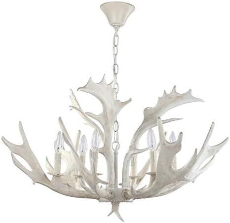 Safavieh CHA4003A Lighting Collection Birch 30" Antler White Chandelier | Amazon (US)