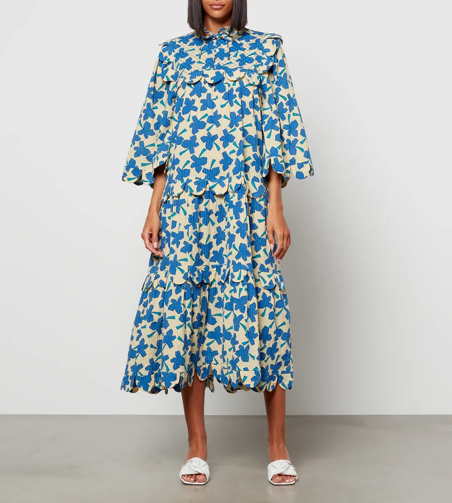 Stella Nova Women's Loan Mae Dress - Bright Blue/Creme | Coggles (Global)