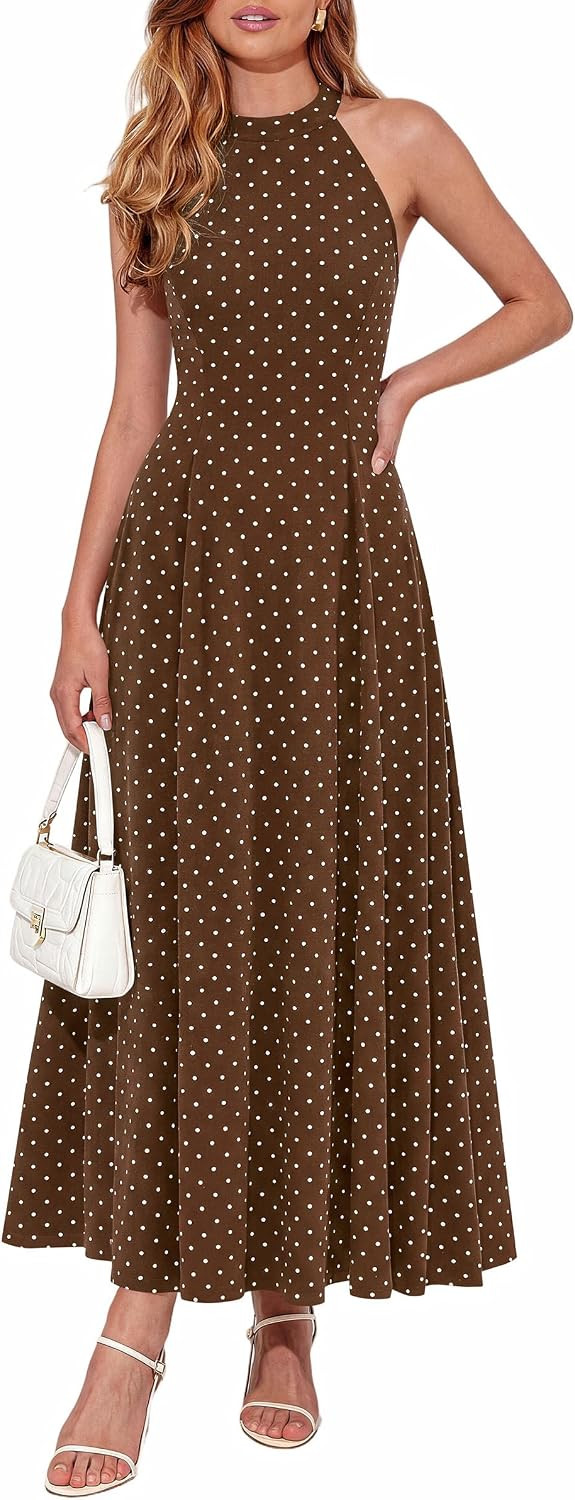 PRETTYGARDEN Summer Flowy Halter Dresses for Women | Amazon (US)