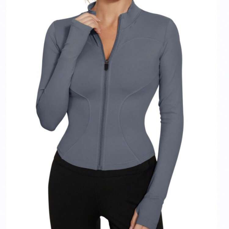 Women'S Workout Clothing Zip Up Fitness Yoga Shirts Gym Activewear Running Coats Long Sleeve Sports Jacket | SHEIN
