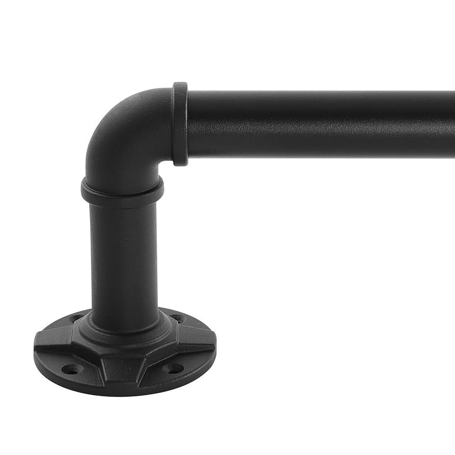 Black Extra Long Curtain Rods 240 Inches for Windows,Industrial Curtain Rod,1 Inch Black Curtain ... | Amazon (US)