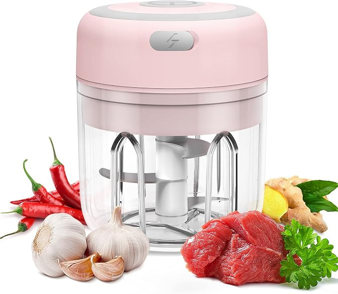 Electric Mini Garlic Chopper, Food Slicer And Chopper 250ML, Kuopry Blender to Meat/Vegetables/Ch... | Amazon (US)