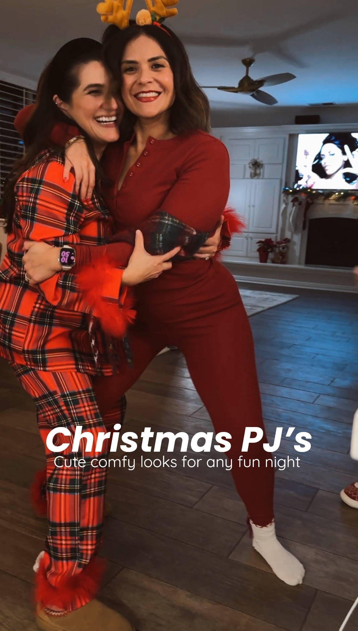 Comfy enough to stay in, cute enough to answer the door 🎄✨

Christmas jammies paired with my favorite cozy grippy socks and a little holiday cheer—because cute + comfy is the vibe.

Shop this set + all my favorite plaid picks in the links 🤍🛍️

#LTKMidsize #LTKHoliday #LTKGiftGuide