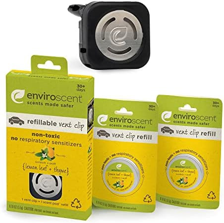 Enviroscent Non-Toxic Car Air Freshener (4-Piece Set) (Lemon Leaf + Thyme) Infused with Essential... | Amazon (US)