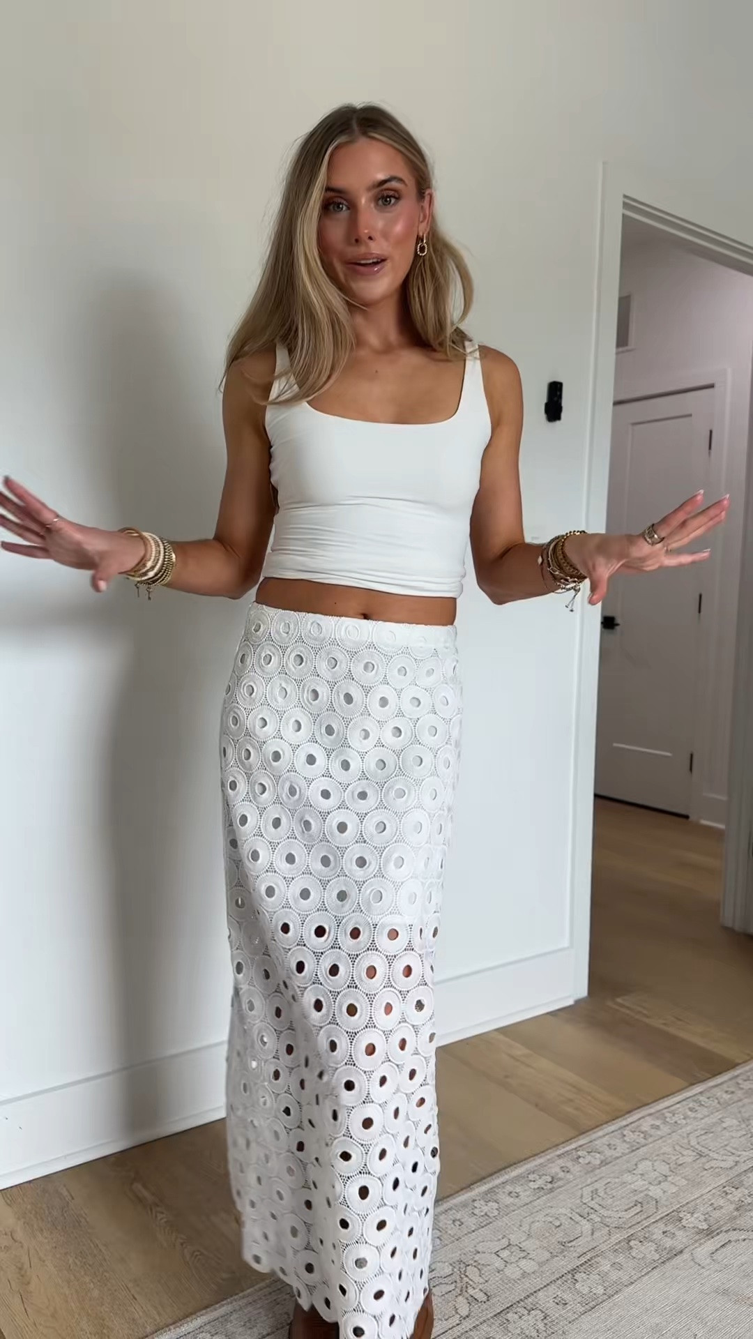 Amazon size XS PUMIEY Women's Square Neck Tank Top Sleeveless Double Lined Basic Tops Sharp Collection. Skirt is @Express

#LTKootd #LTKSaleAlert #LTKSeasonal