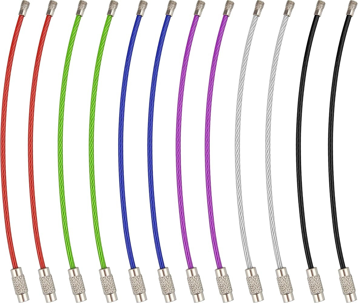 Wisdompro Keychain, 4.3 Inch/6.3 Inch Stainless Steel Wire Rings Cable Keyring Loop for Luggage T... | Amazon (US)