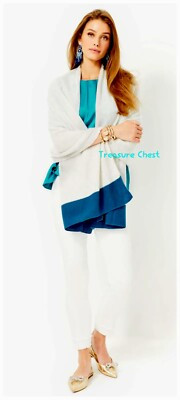 Lilly Pulitzer NWT Lanelle Cashmere Wrap Heathered Seaside Grey $278  | eBay | eBay US