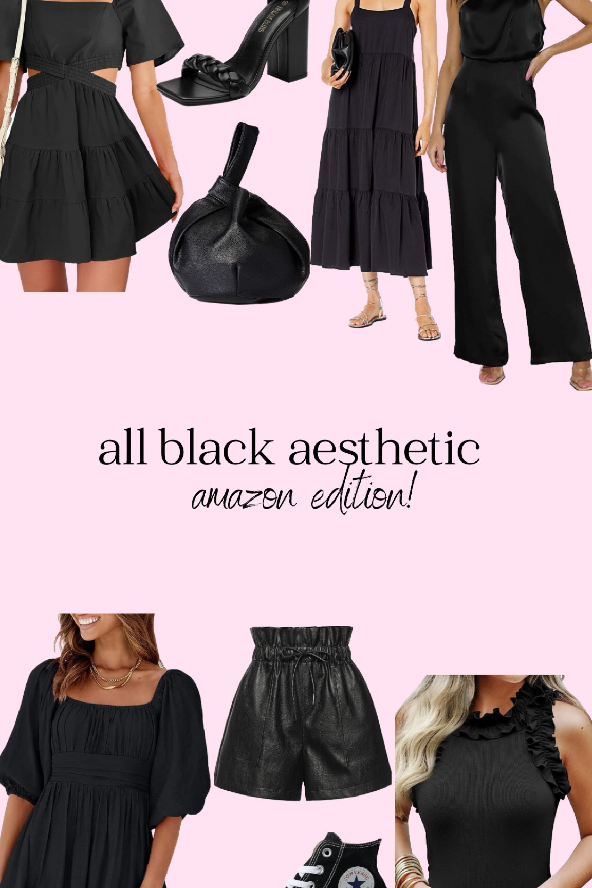 For my girlies who loveeee wearing all black 🕺🏼 here are some super cute black pieces from Amazon that I loveeee🩷

#amazon #amazonhaul #allblack 

#LTKshoecrush #LTKunder50 #LTKFind