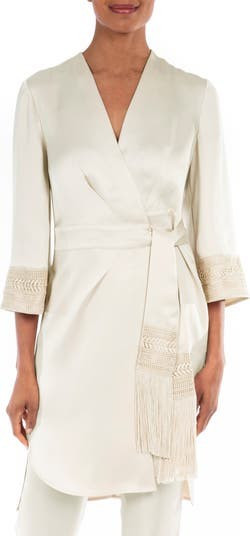 Fringe Tie Satin Duster | Nordstrom