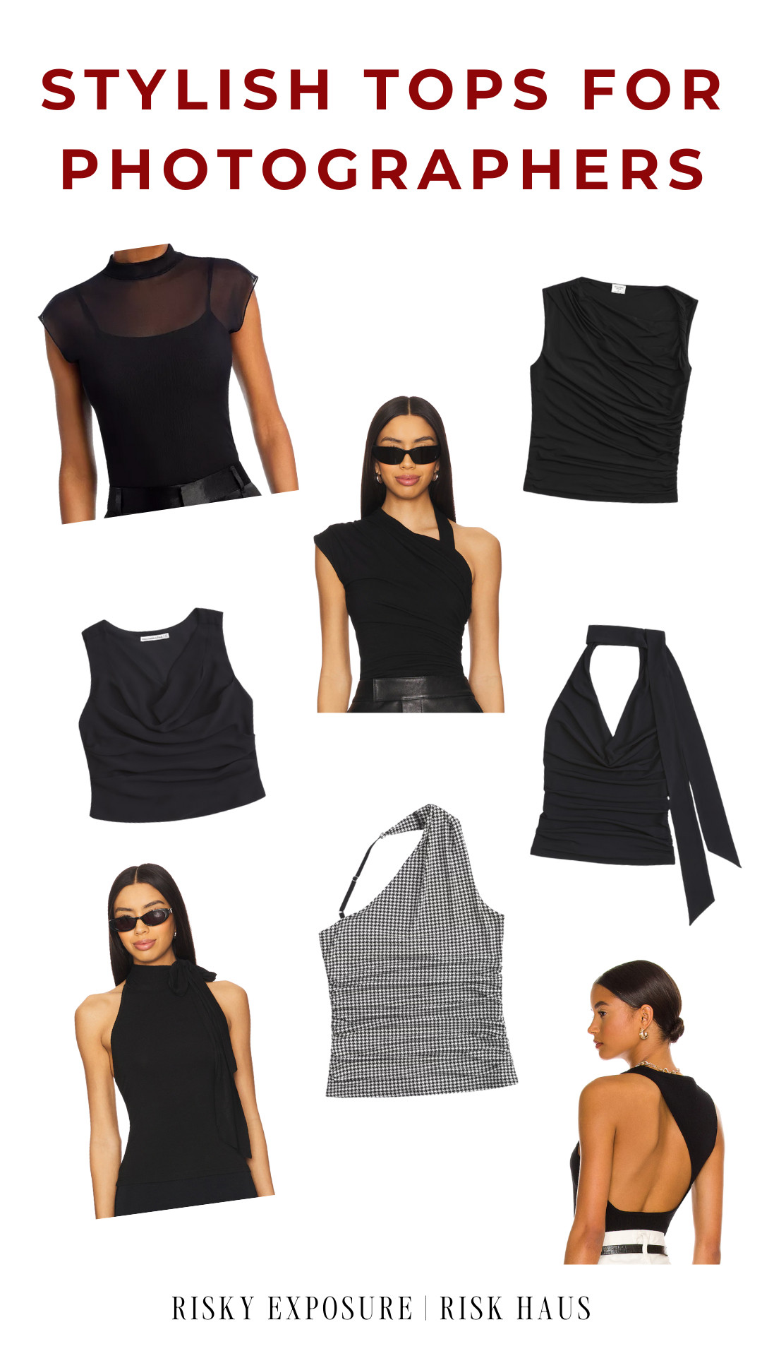 When it comes to tops, I like pieces that feel elevated but effortless - something I can throw on and instantly look put together. Revolve has trend-forward styles, and Abercrombie is great for basics that still feel chic. Whether you’re shooting, meeting clients, or just want something stylish for everyday, these are the ones I find myself reaching for again and again. 

 