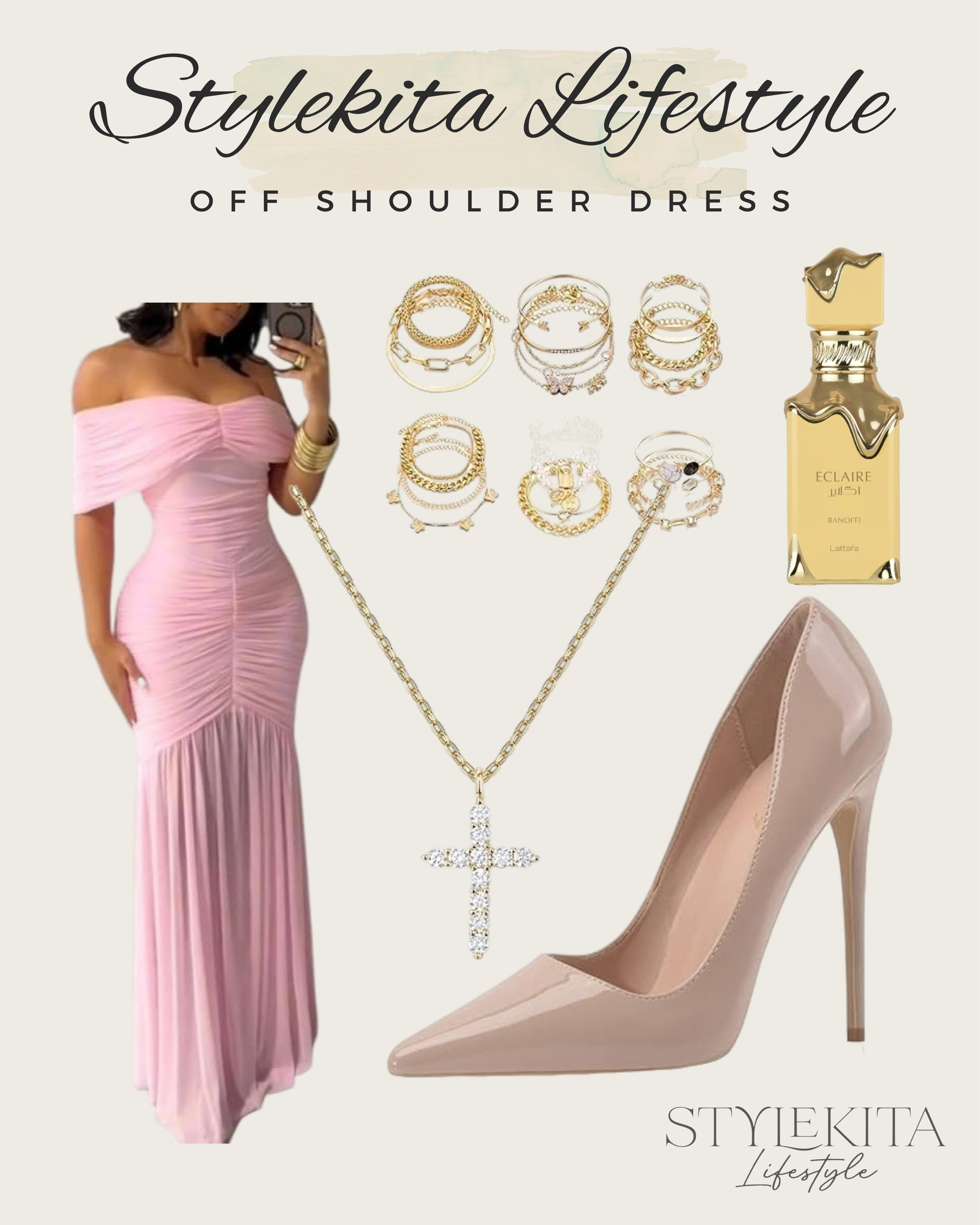 Elevate your evening style with this stunning off-shoulder dress. The perfect silhouette for special occasions, date nights, or wedding guests. This timeless piece offers an elegant look that never goes out of style. Tap to shop this gorgeous outfit. #OffShoulderDress #EveningWear #DateNightStyle 

 #LTKdayinmylife #LTKootd #LTKSaleAlert