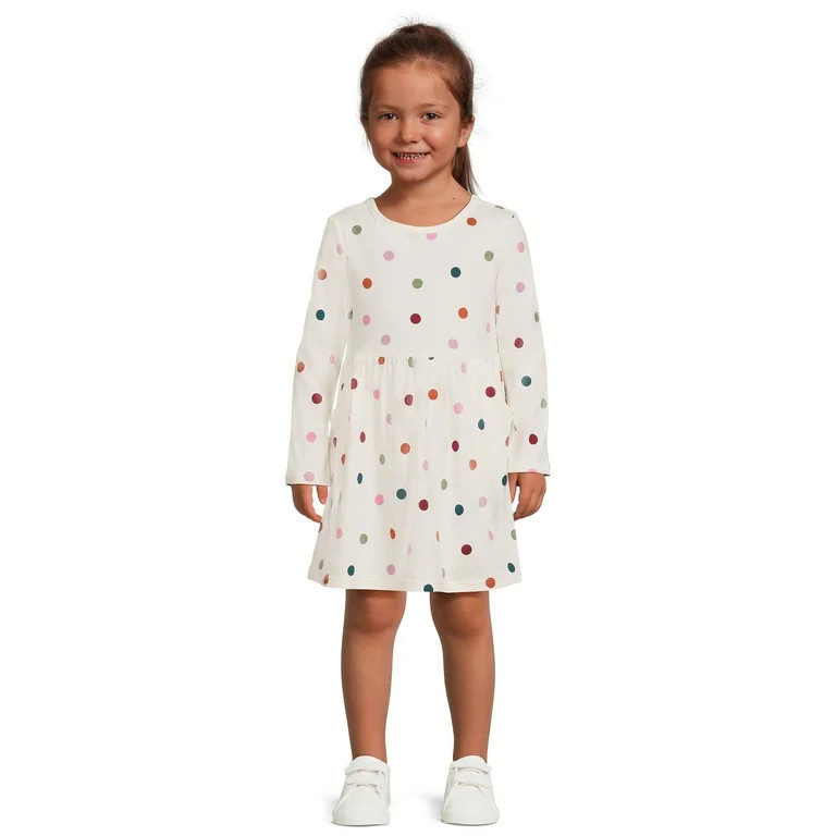 Garanimals Toddler Girl Long Sleeve Print Dress, Sizes 18M-2T | Walmart (US)