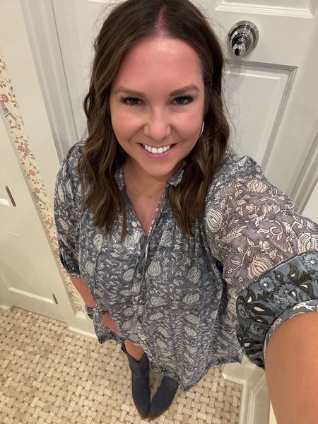 Finally my last outfit from BlackBerry Farm. This dress would be perfect for Thanksgiving and it’s currently on sale too! I love the unique print and colors. It pairs perfectly with some beaded bracelets and my cowboy boots. The blue is so easy to wear!

#LTKtravel #LTKCyberWeek #LTKshoecrush