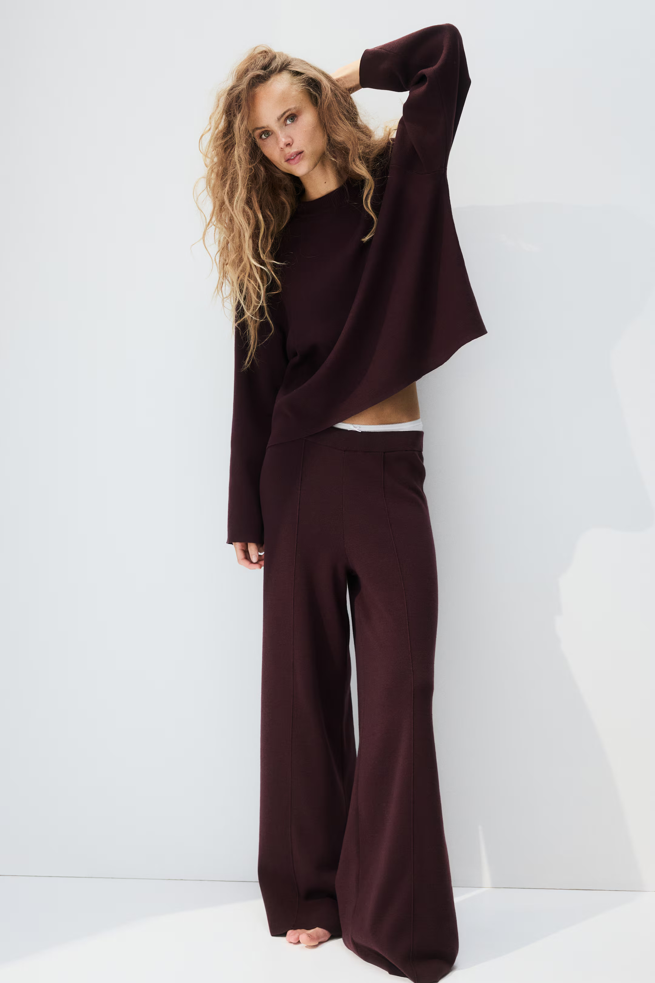 Wide-Leg Fine-Knit Pants | H&M (US + CA)