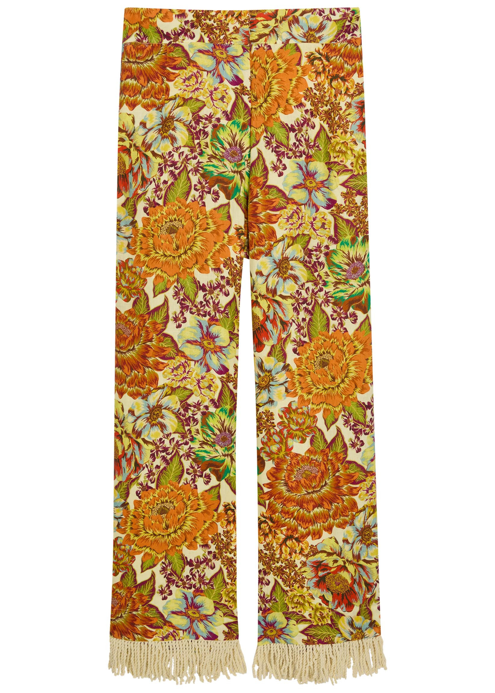 Lana floral-print fringed linen trousers | Harvey Nichols