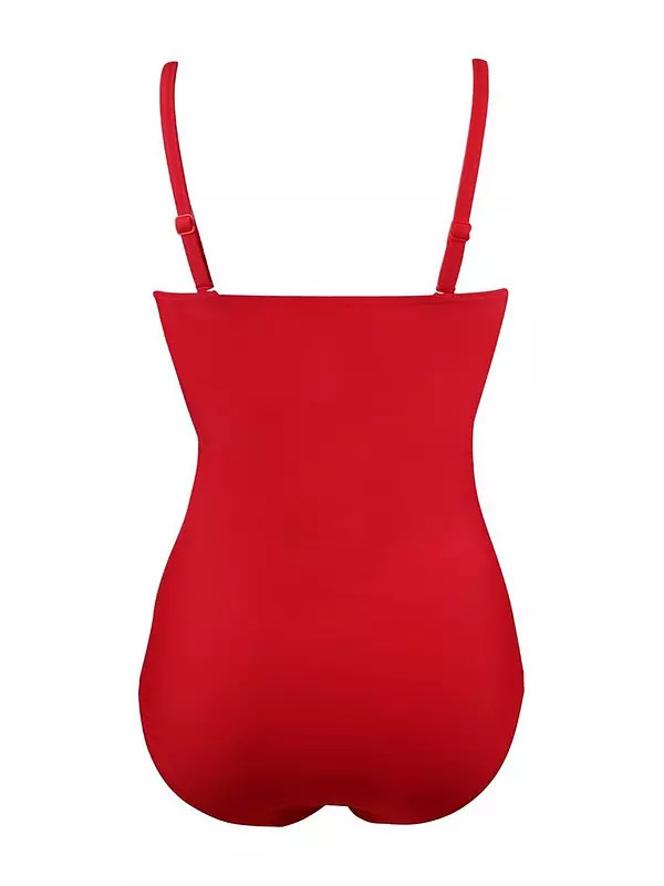 Pour Moi Santa Monica Strapless Control Swimsuit - Red | Very (UK)