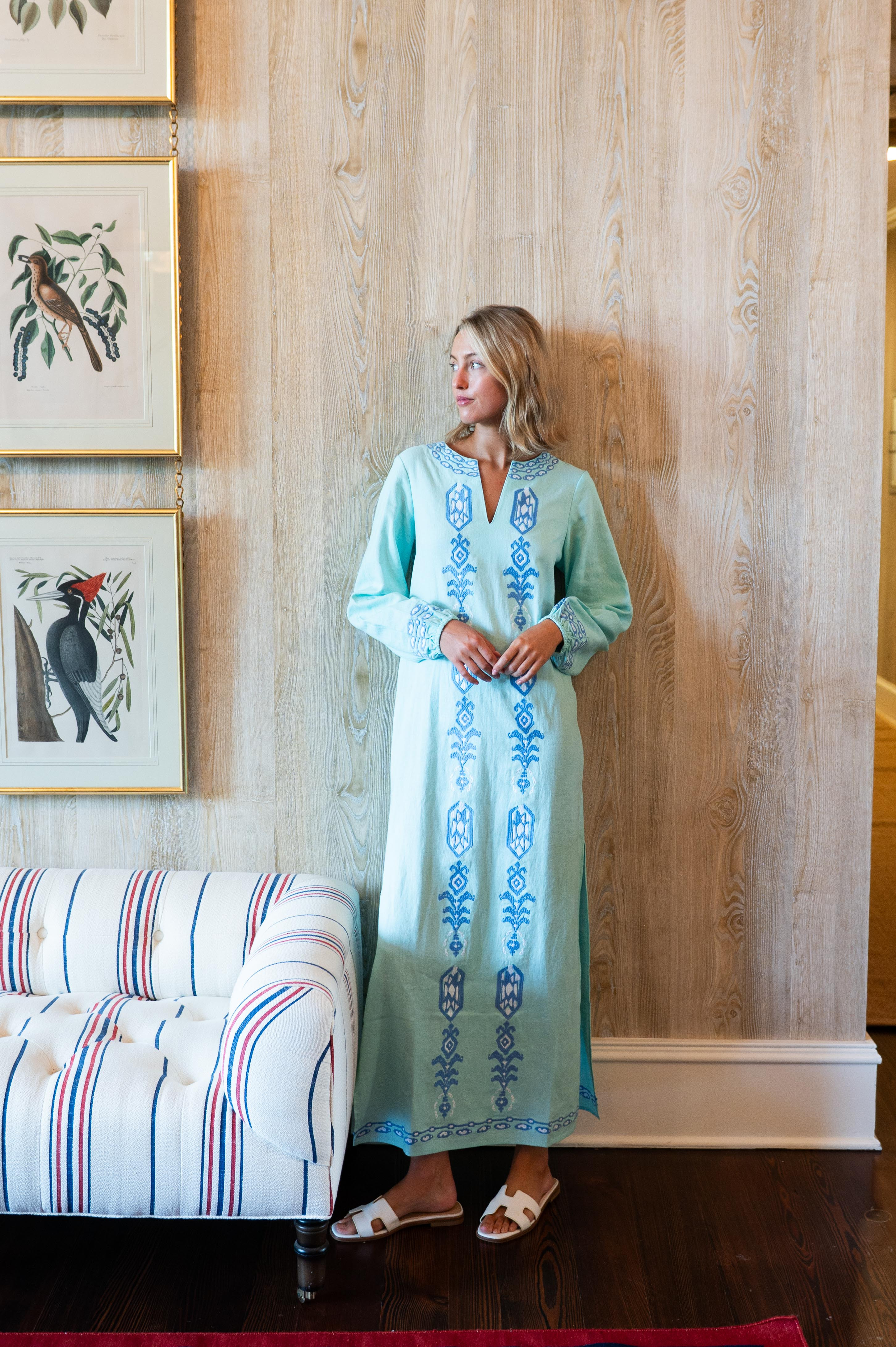 Mint Embroidered Caftan | Sail to Sable