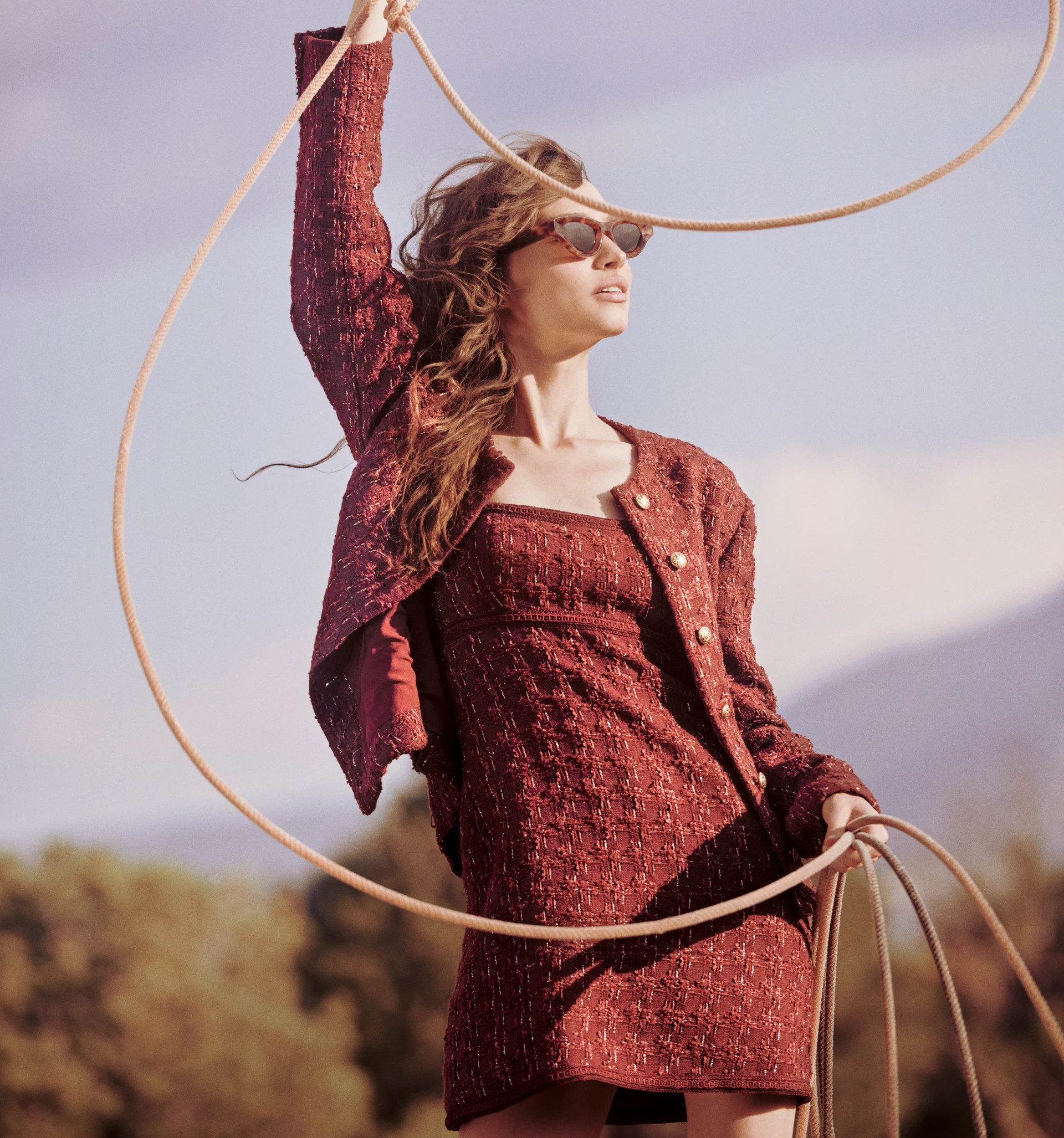 The Bennett Dress - Burgundy Tweed | Hill House Home US