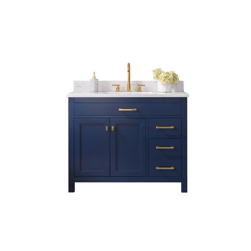 Ajhane 42'' Single Bathroom Vanity with Engineered Stone Top | Wayfair North America