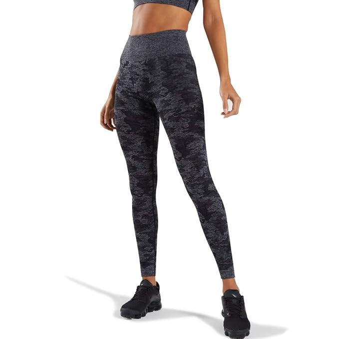 WODOWEI Women's High Waisted Camo Seamless Yoga Pants 7/8 Length Capri Leggings | Amazon (US)