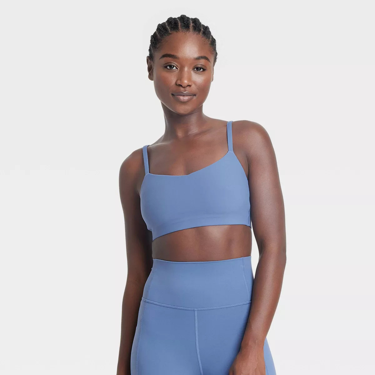 Women's Everyday Soft Light Support Strappy Sports Bra - All In Motion™ Blue XS | Target