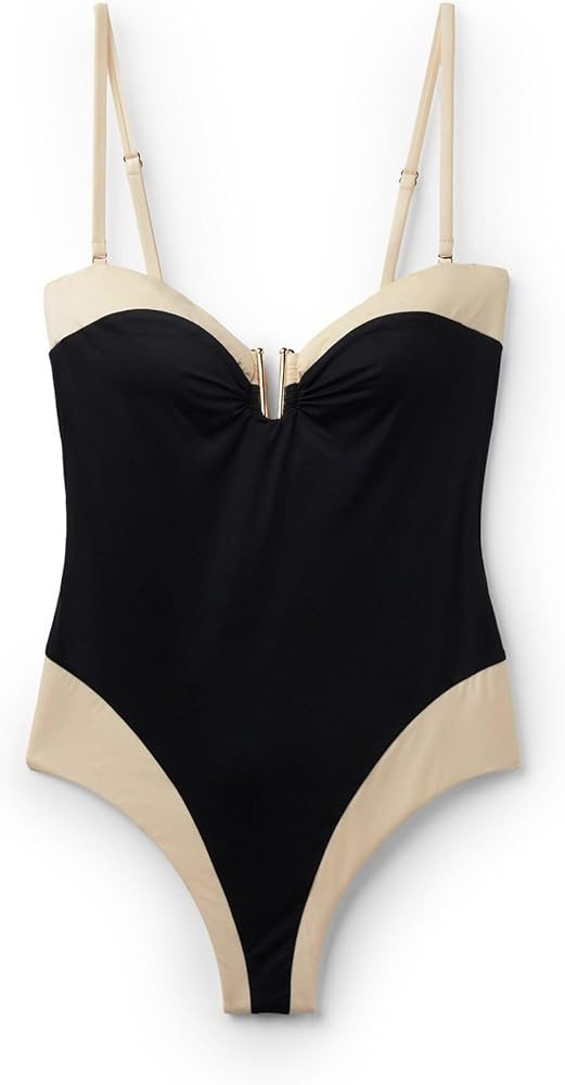 CALZEDONIA Woman's One Piece Swimsuit Elegant Bicolor | Amazon (US)