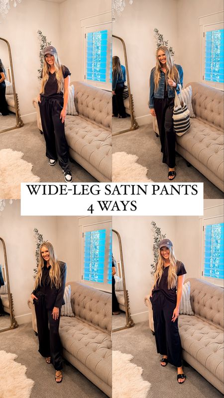 $24 vs $495 satin pants these remind me of!! They're SO comfy and here's how to get the most use out of them in your closet. You can style WAY up or style WAY down and they look just as good in every way!

#LTKfindsunder50 #LTKstyletip #LTKsalealert
