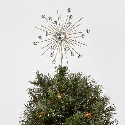 10in Unlit Gem Burst Tree Topper Gold - Wondershop&#8482; | Target