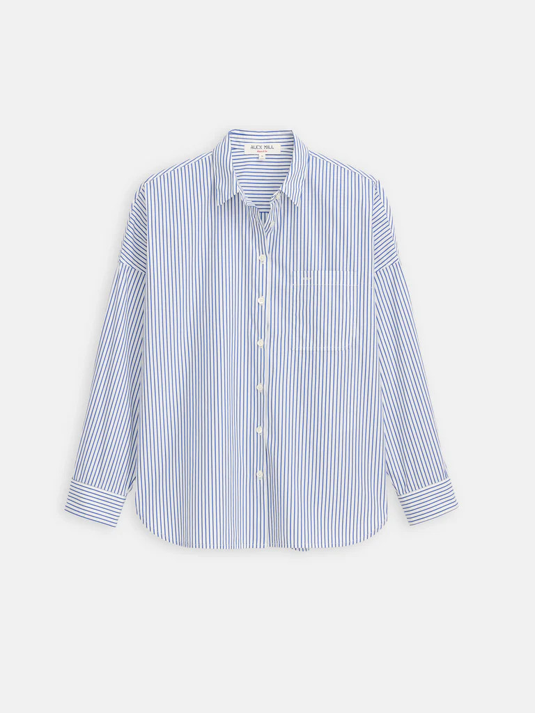 Jo Striped Shirt In Cotton Poplin | Alex Mill