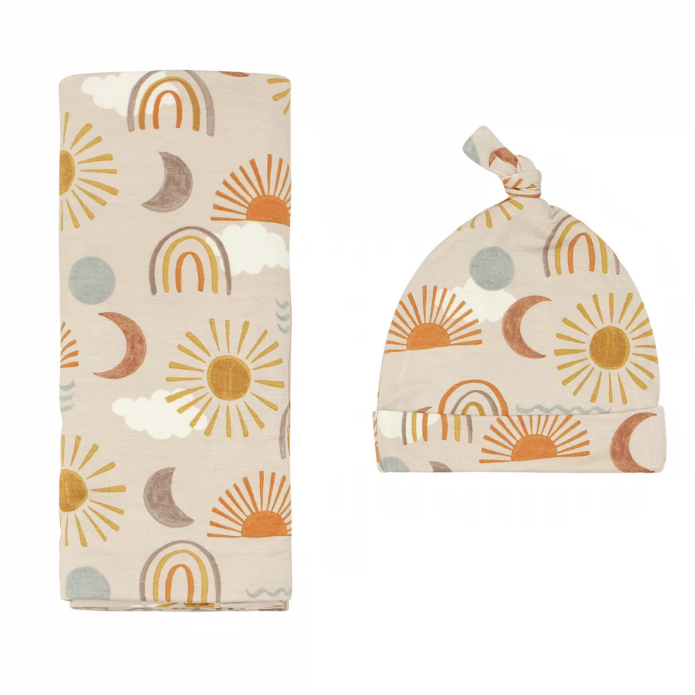 Desert Sunrise Swaddle & Hat Set | Little Sleepies