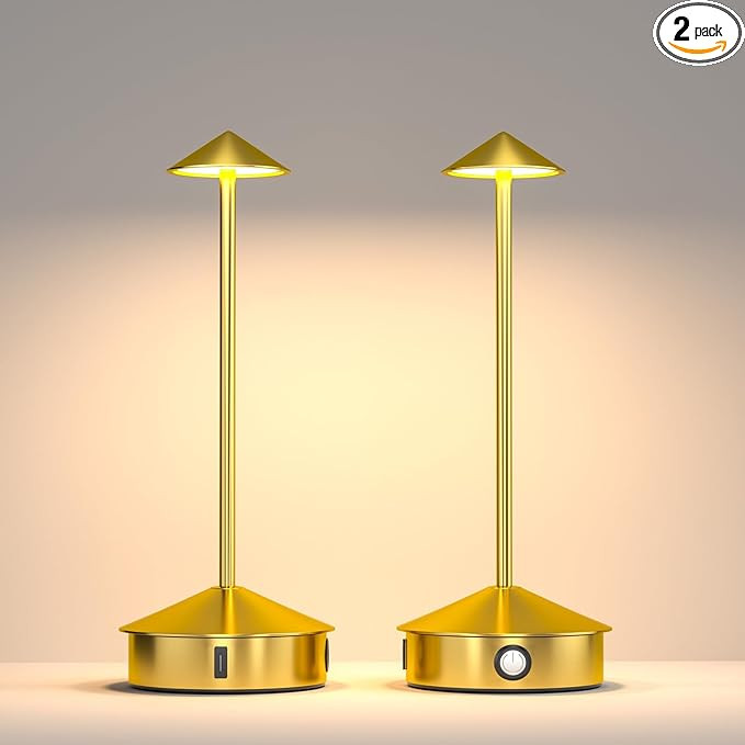 Cordless Table Lamps set of 2, Portable LED Desk Lamp, 6000mAh Battery Operated Lamp, 3 Level Bri... | Amazon (US)