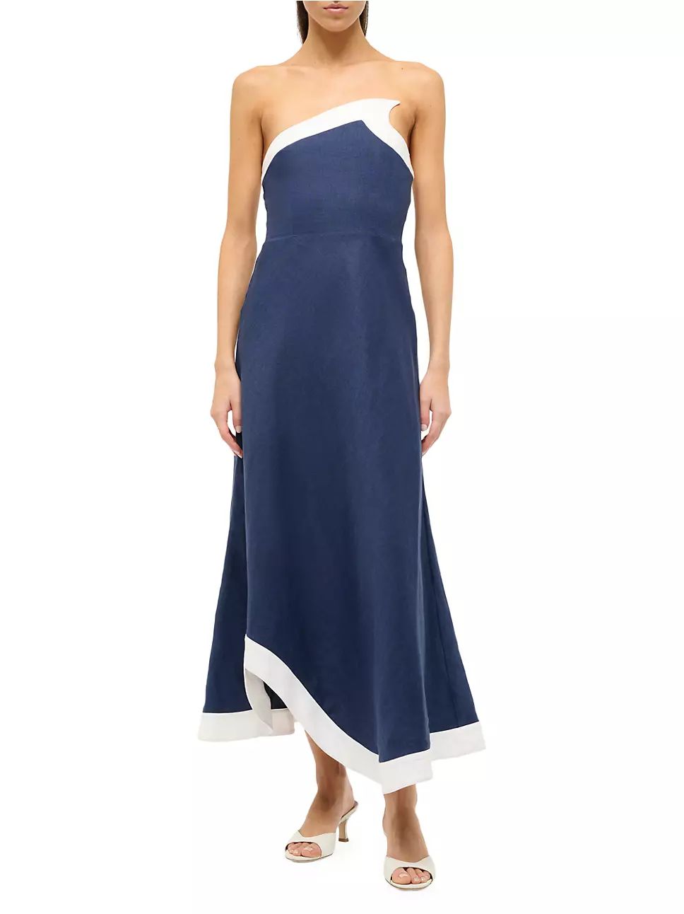 Sirani Two-Tone Linen Midi-Dress | Saks Fifth Avenue